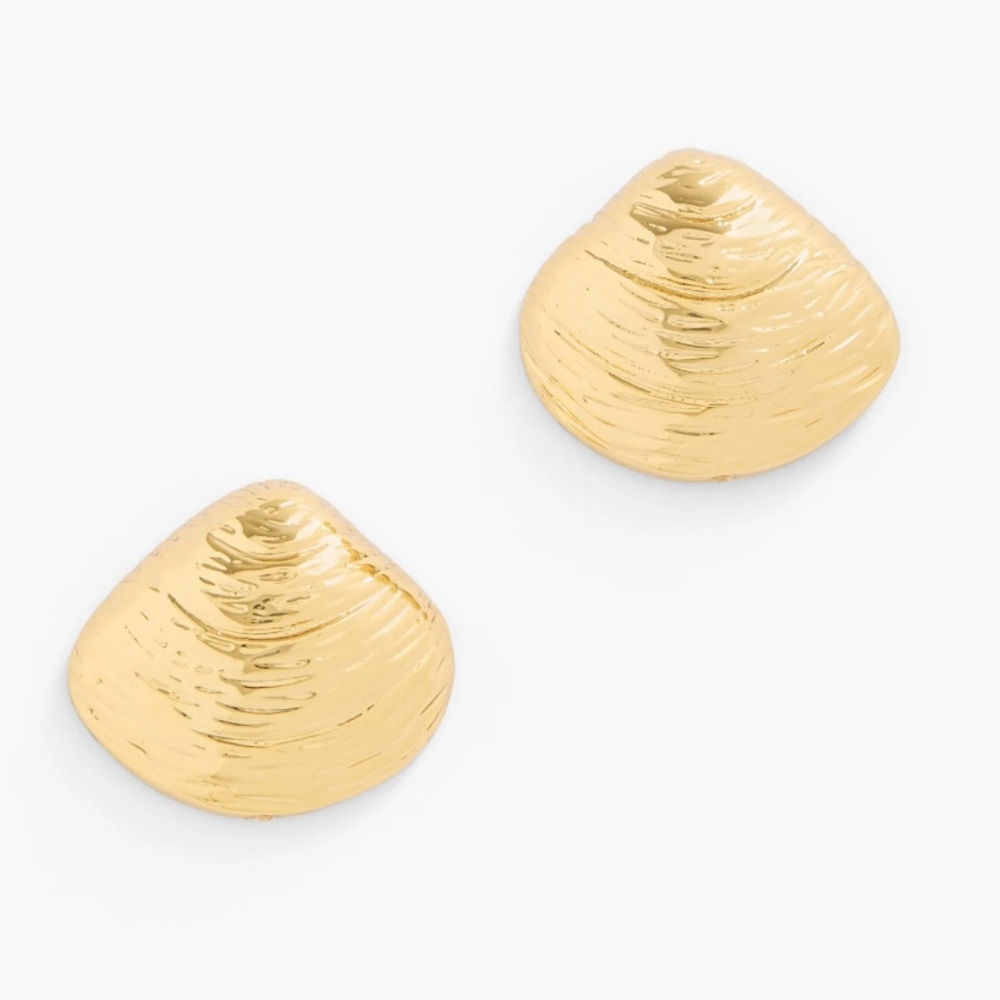 Talbots Gold Shell Stud Earrings